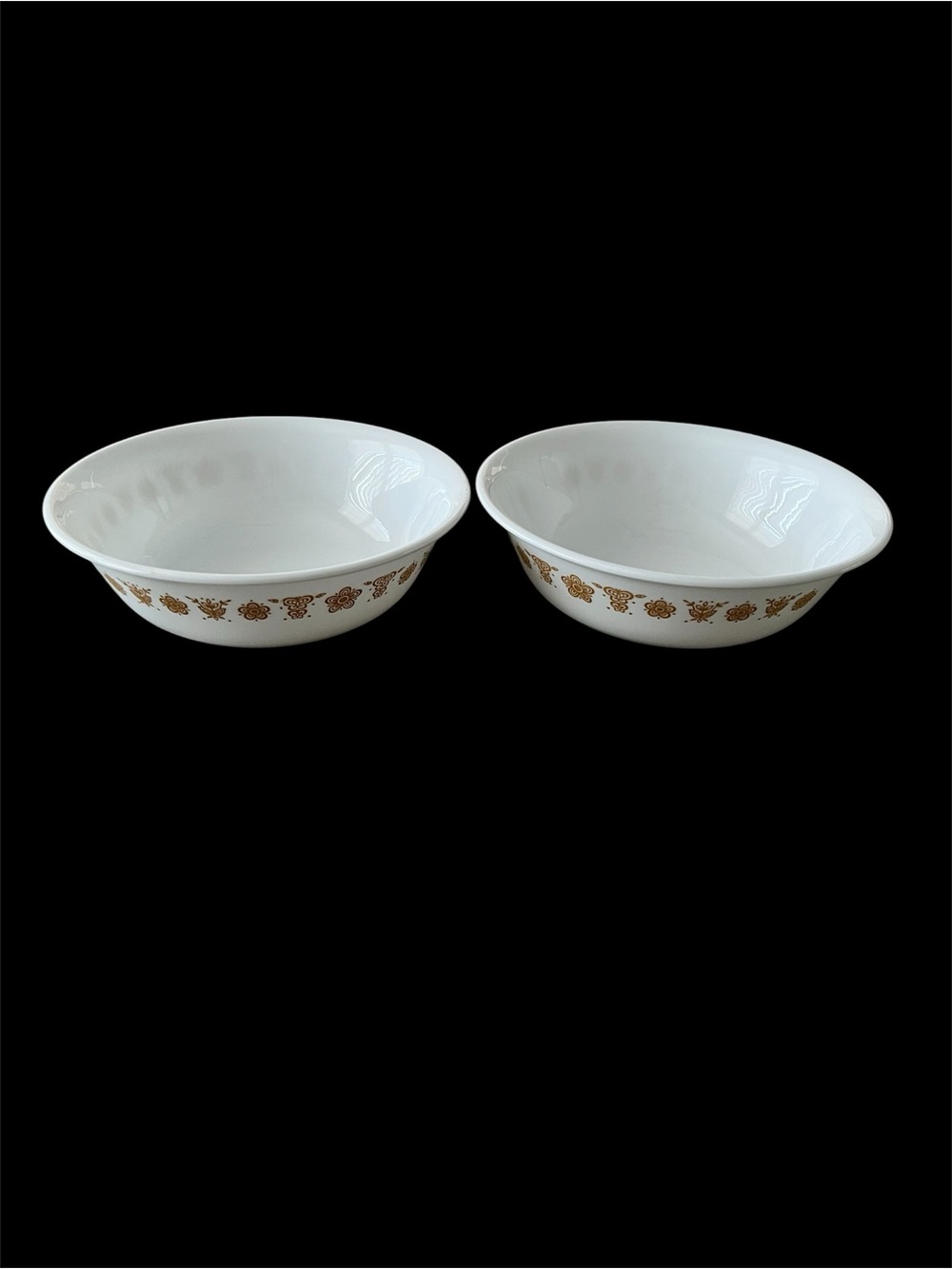 Corelle Butterfly Gold 6” Cereal / Soup Bowls Vintage - lot of 2